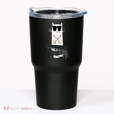 Funny Cat Wearing Sunglasses Playing Marimba Tumbler