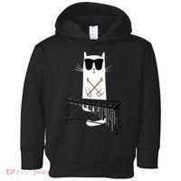 Funny Cat Wearing Sunglasses Playing Marimba Toddler Hoodie thumb 0