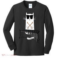 Funny Cat Wearing Sunglasses Playing Marimba Kids Long Sleeve Shirt thumb 0