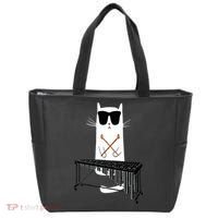 Funny Cat Wearing Sunglasses Playing Marimba Tote Bag thumb 0