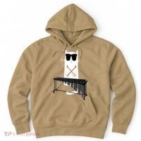 Funny Cat Wearing Sunglasses Playing Marimba Hoodie thumb 0