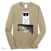 Funny Cat Wearing Sunglasses Playing Marimba Long Sleeve Shirt thumb 0