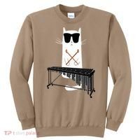 Funny Cat Wearing Sunglasses Playing Marimba Sweatshirt thumb 0