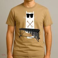 Funny Cat Wearing Sunglasses Playing Marimba T-Shirt thumb 3