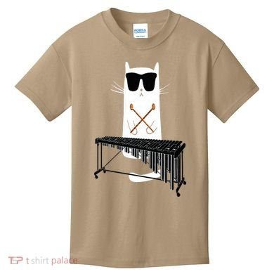 Funny Cat Wearing Sunglasses Playing Marimba Kids T-Shirt