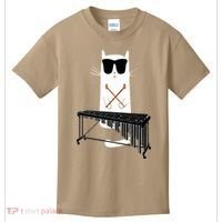 Funny Cat Wearing Sunglasses Playing Marimba Kids T-Shirt thumb 0