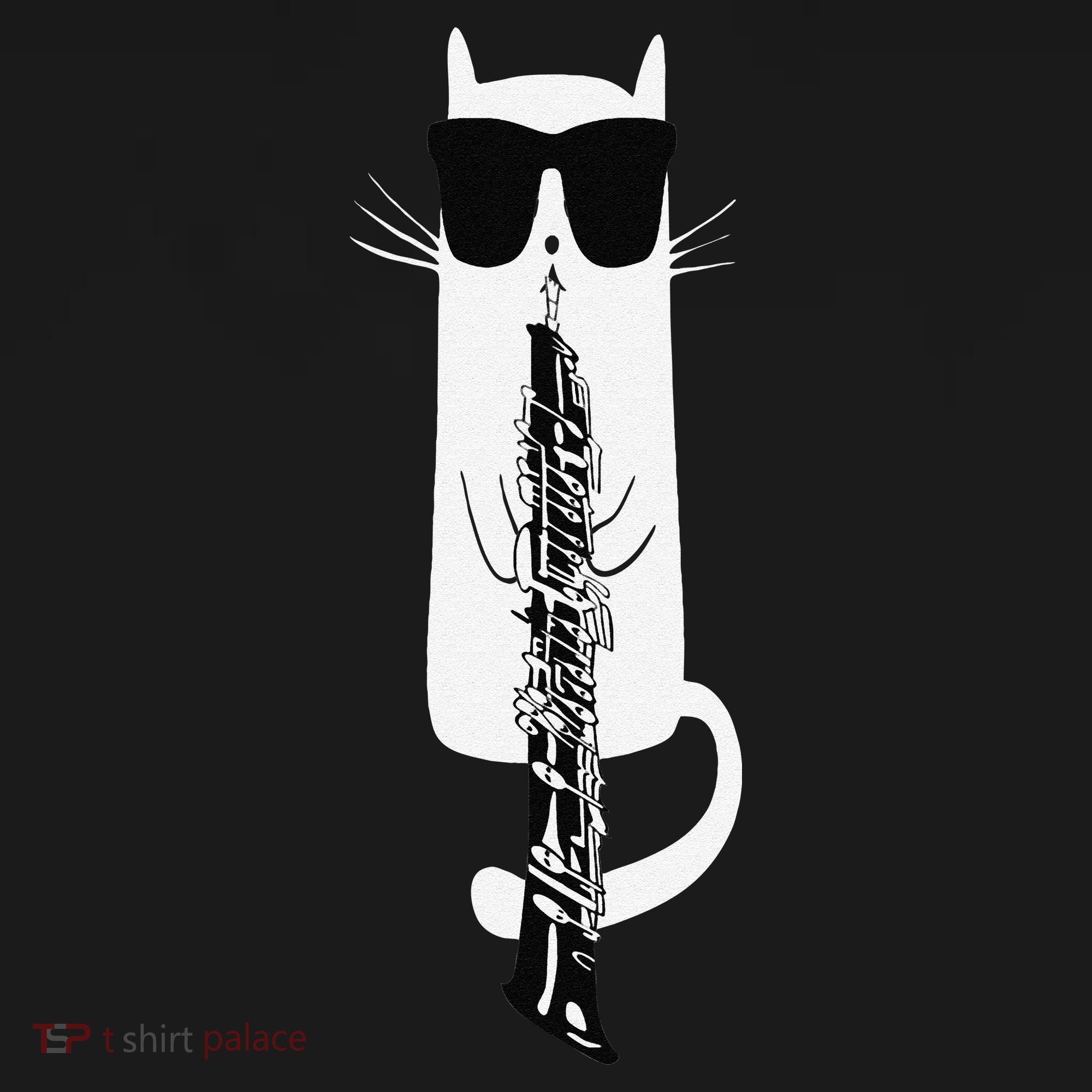 Funny Cat Wearing Sunglasses Playing Oboe Apron