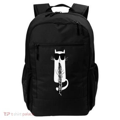 Funny Cat Wearing Sunglasses Playing Oboe Backpack