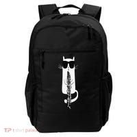 Funny Cat Wearing Sunglasses Playing Oboe Backpack thumb 0