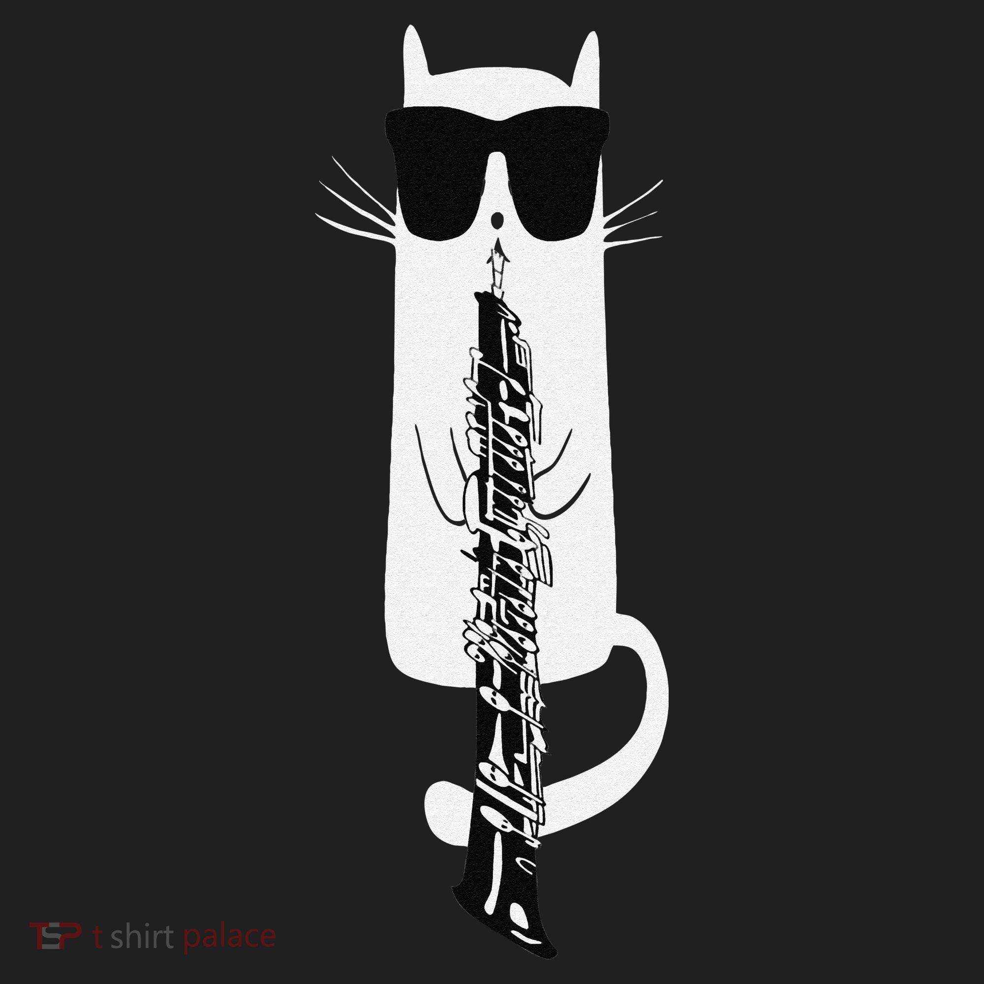 Funny Cat Wearing Sunglasses Playing Oboe Beanie