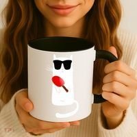 Funny Cat Wearing Sunglasses Playing Ping Pong Coffee Mug thumb 3