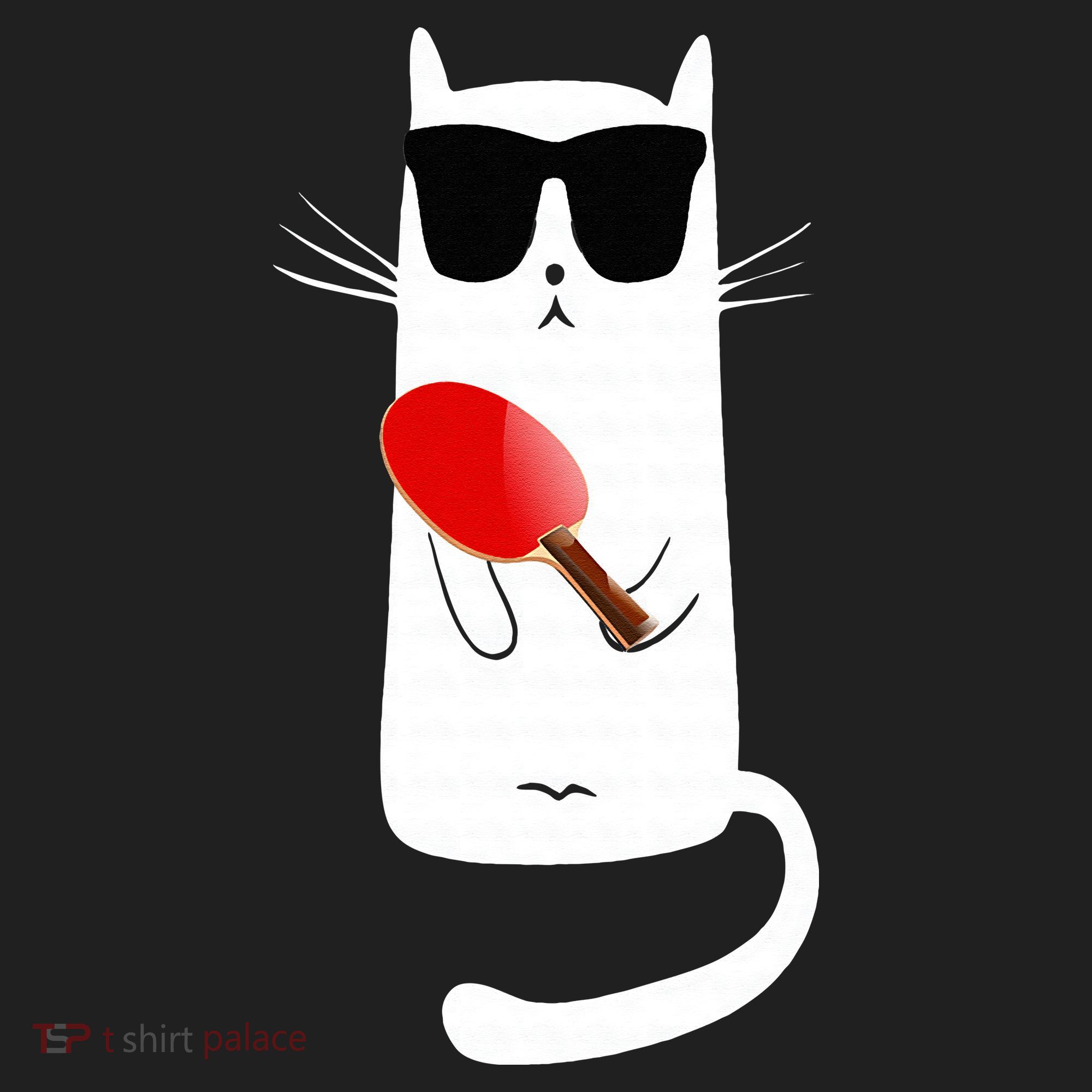 Funny Cat Wearing Sunglasses Playing Ping Pong Beanie