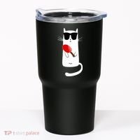 Funny Cat Wearing Sunglasses Playing Ping Pong Tumbler thumb 0