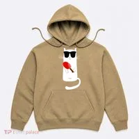 Funny Cat Wearing Sunglasses Playing Ping Pong Hoodie thumb 0