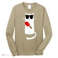 Funny Cat Wearing Sunglasses Playing Ping Pong Long Sleeve Shirt thumb 0