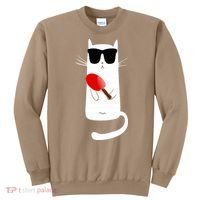 Funny Cat Wearing Sunglasses Playing Ping Pong Sweatshirt thumb 0