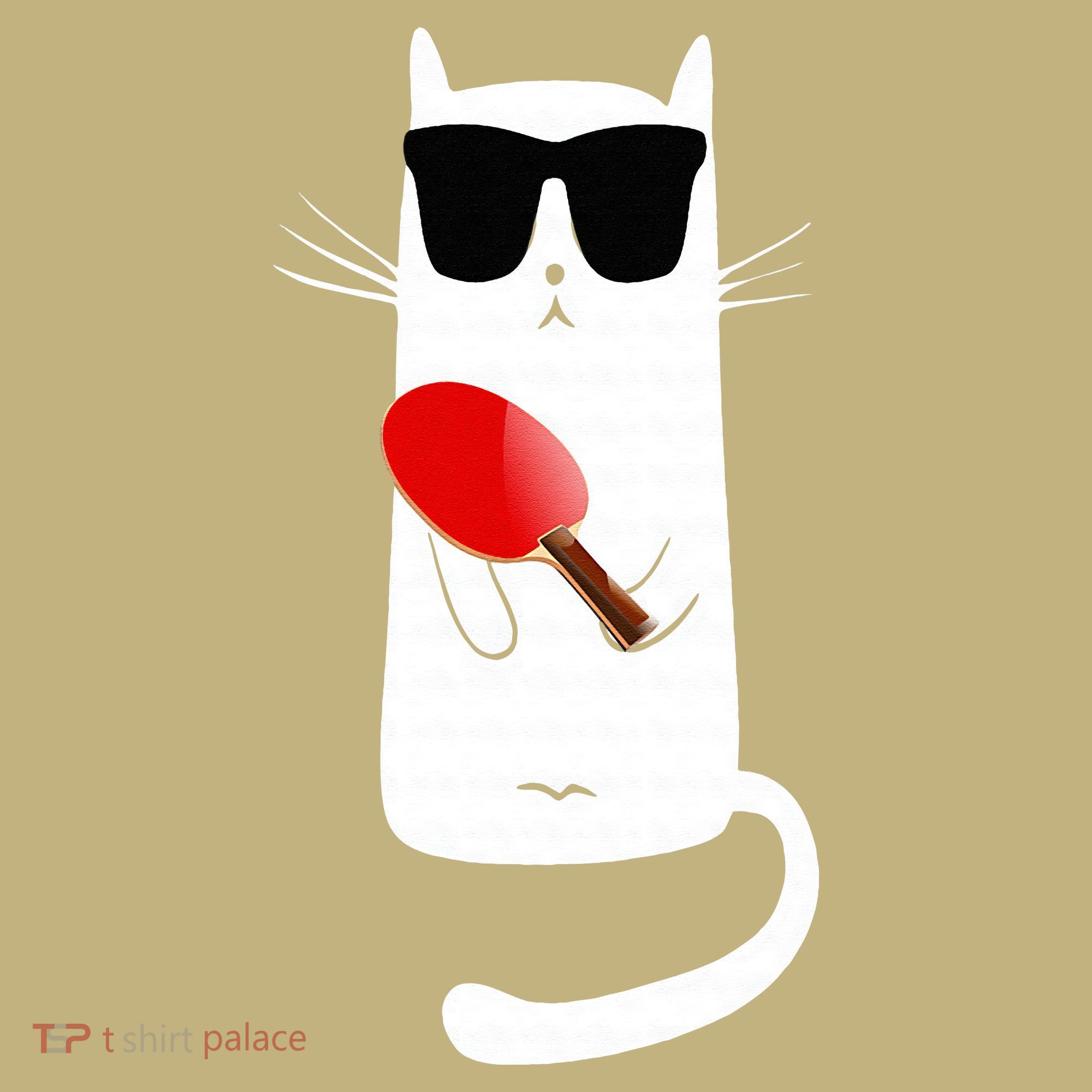 Funny Cat Wearing Sunglasses Playing Ping Pong Sweatshirt
