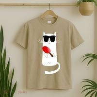 Funny Cat Wearing Sunglasses Playing Ping Pong T-Shirt thumb 2