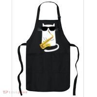 Funny Cat Wearing Sunglasses Playing Saxophone Apron thumb 0