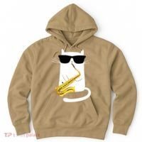 Funny Cat Wearing Sunglasses Playing Saxophone Hoodie thumb 0