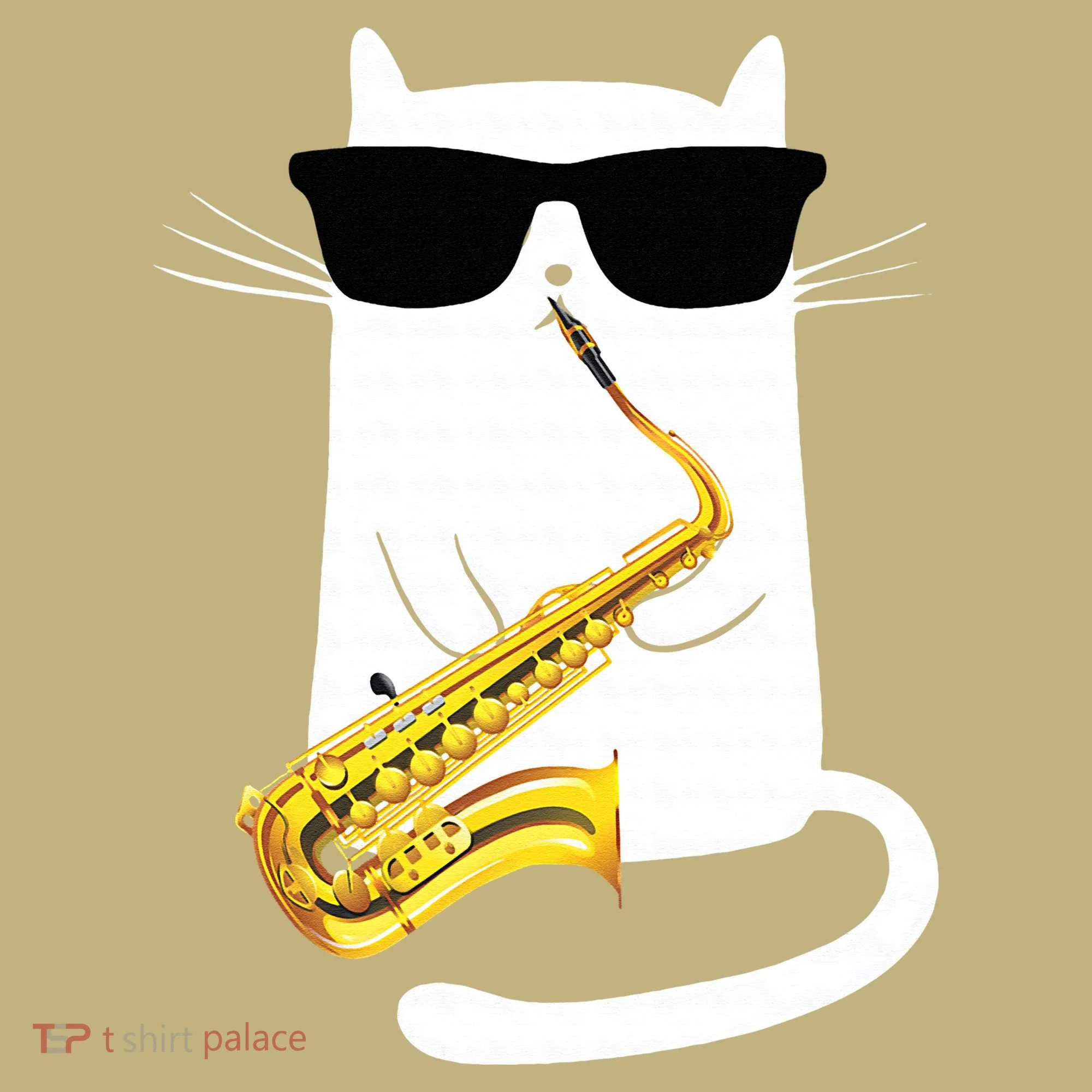 Funny Cat Wearing Sunglasses Playing Saxophone Hoodie