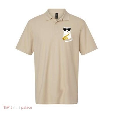Funny Cat Wearing Sunglasses Playing Saxophone Polo