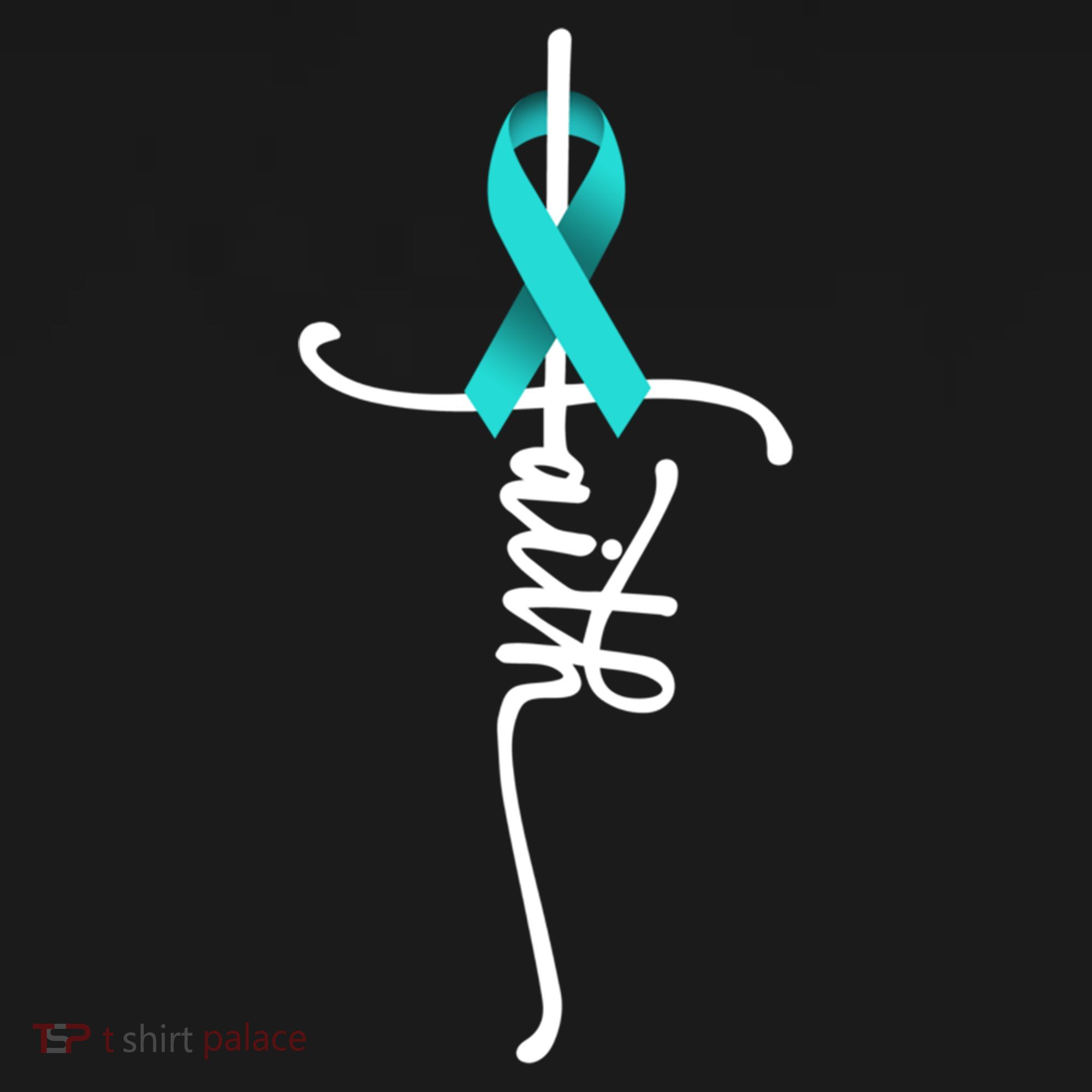 Faith Cross Warrior Survivor Teal Ribbon Ovarian Cancer Great Gift Women's Hoodie