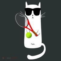Funny Cat Wearing Sunglasses Playing Tennis Sport Hoodie thumb 2