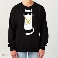 Funny Cat Wearing Sunglasses Drums Playing Drums Women's Sweatshirt thumb 0