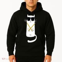 Funny Cat Wearing Sunglasses Drums Playing Drums Hoodie thumb 2