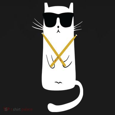 Funny Cat Wearing Sunglasses Drums Playing Drums Women's Hoodie