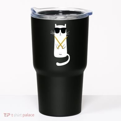 Funny Cat Wearing Sunglasses Drums Playing Drums Tumbler