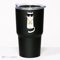 Funny Cat Wearing Sunglasses Drums Playing Drums Tumbler thumb 0