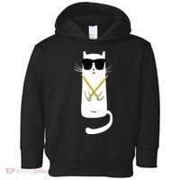 Funny Cat Wearing Sunglasses Drums Playing Drums Toddler Hoodie thumb 0