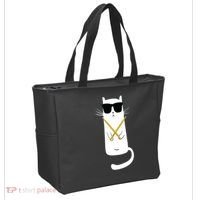 Funny Cat Wearing Sunglasses Drums Playing Drums Tote Bag thumb 2