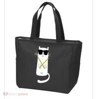 Funny Cat Wearing Sunglasses Drums Playing Drums Tote Bag thumb 3