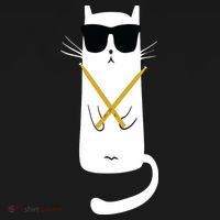 Funny Cat Wearing Sunglasses Drums Playing Drums Tote Bag thumb 4