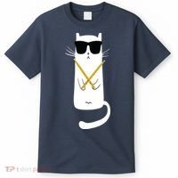 Funny Cat Wearing Sunglasses Drums Playing Drums T-Shirt thumb 0