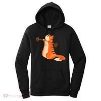 Funny Cat Weight Lifting Gift Gym Fitness Cat Lover Gift Funny Gift Women's Hoodie thumb 0