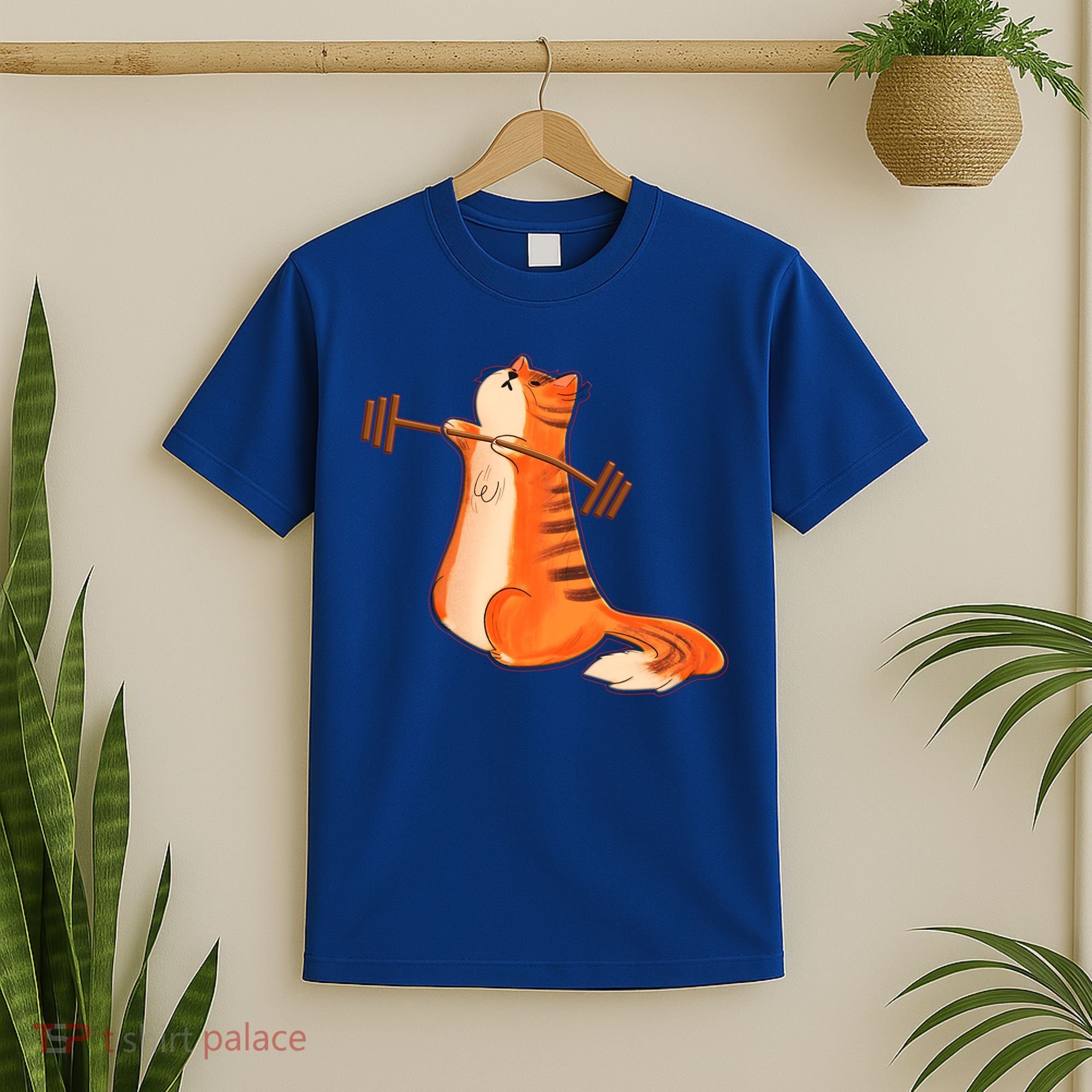 Funny Cat Weight Lifting Gift Gym Fitness Cat Lover Gift Funny Gift T-Shirt