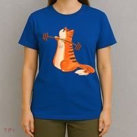 Funny Cat Weight Lifting Gift Gym Fitness Cat Lover Gift Funny Gift T-Shirt thumb 4