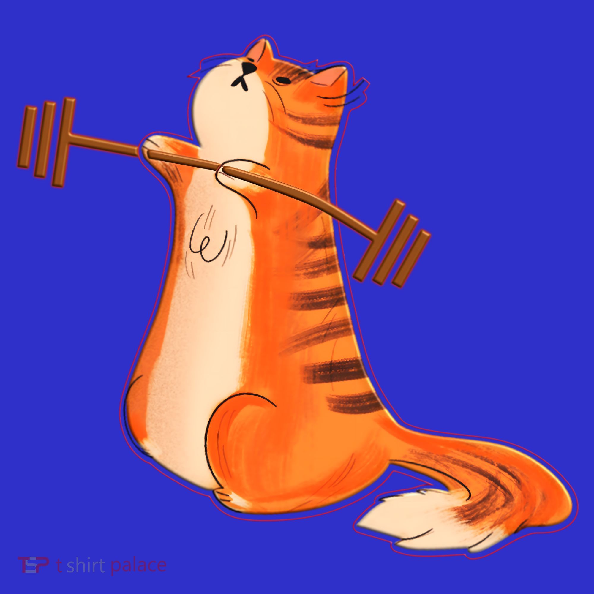 Funny Cat Weight Lifting Gift Gym Fitness Cat Lover Gift Funny Gift T-Shirt