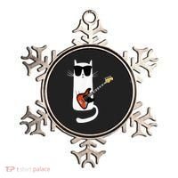 Funny Cat Wearing Sunglasses Playing Bass Guitar Ornament thumb 0
