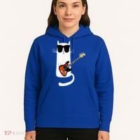 Funny Cat Wearing Sunglasses Playing Bass Guitar Hoodie thumb 5