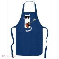 Funny Cat Wearing Sunglasses Playing Bass Guitar Apron thumb 0