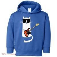 Funny Cat Wearing Sunglasses Playing Bass Guitar Toddler Hoodie thumb 0