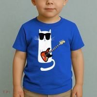Funny Cat Wearing Sunglasses Playing Bass Guitar Toddler T-Shirt thumb 2