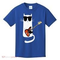 Funny Cat Wearing Sunglasses Playing Bass Guitar Kids T-Shirt thumb 0