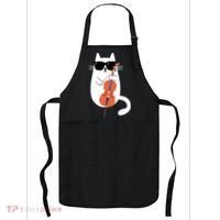 Funny Cat Wearing Sunglasses Playing Cello Cellist Musician Apron thumb 0