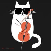 Funny Cat Wearing Sunglasses Playing Cello Cellist Musician Women's Hoodie thumb 2